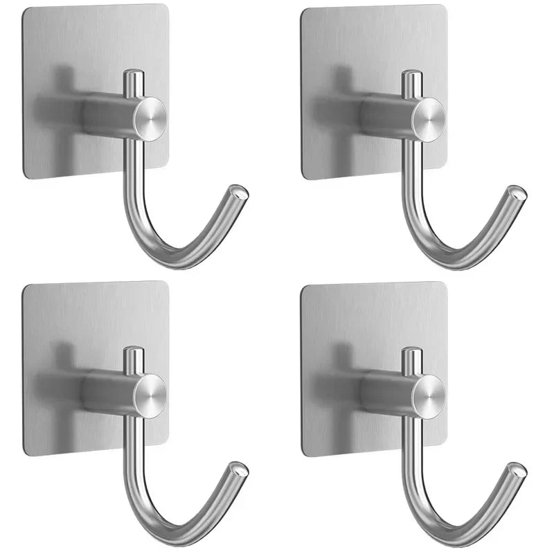 4Pcs Stainless Steel Bathroom Robe Hooks