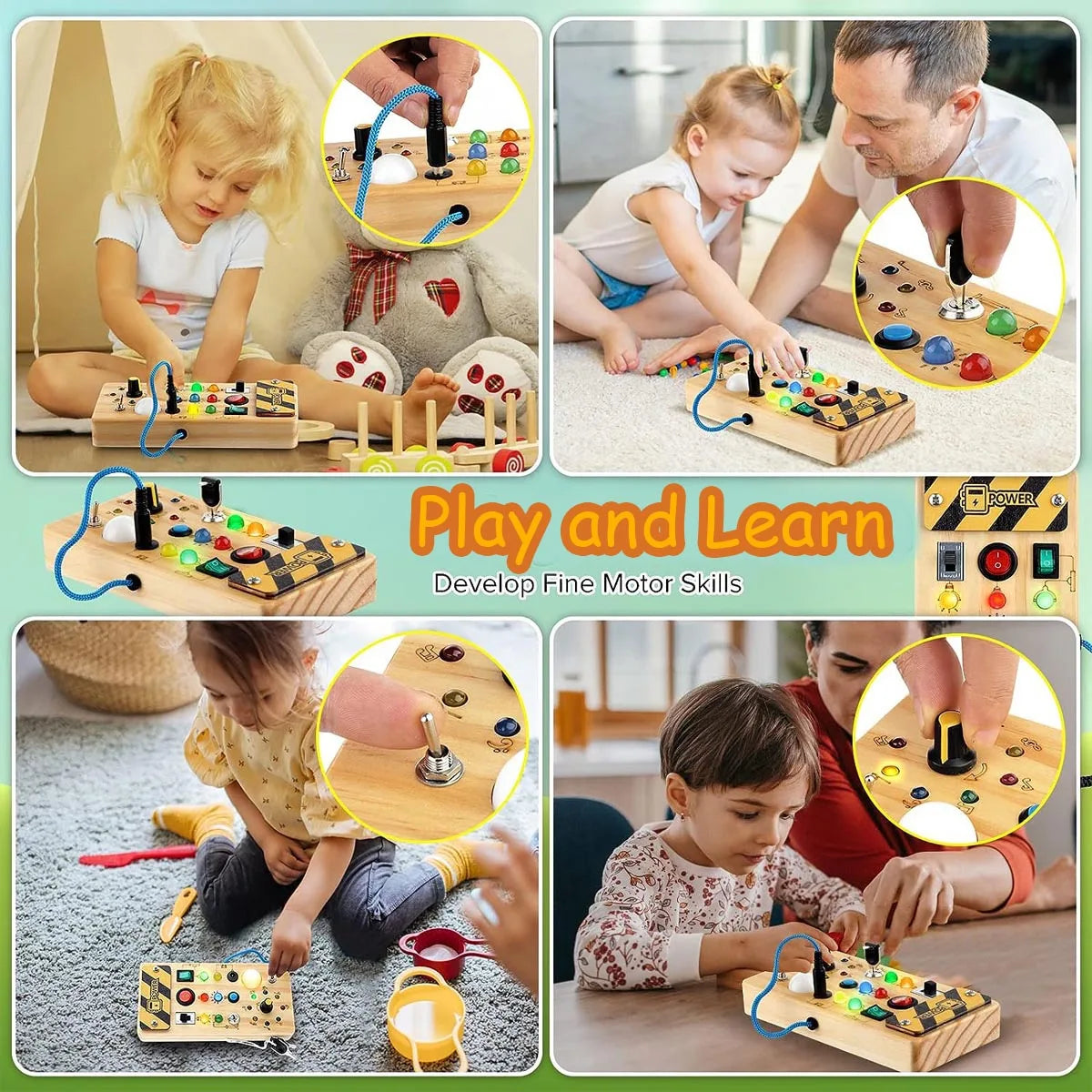 Sensory Toys Wooden With LED Light