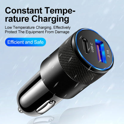 70W PD Car Charger USB Type C Fast Charging